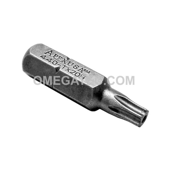 440-TX-20-H Apex Torx Bit, 1/4'' Hex Insert, Tamper Resistant