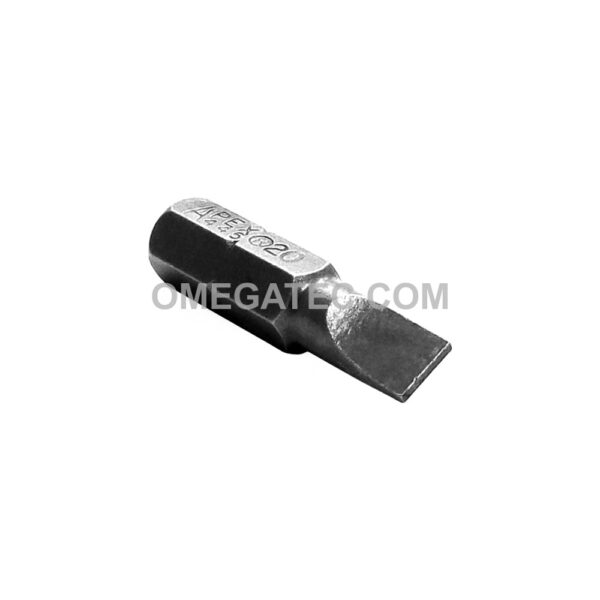 445-20X Apex Slotted Bit, 1/4'' Hex Insert, Limited Clearance