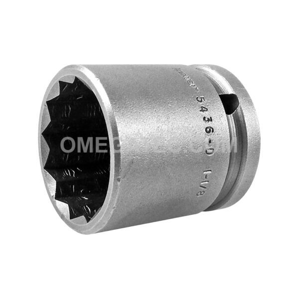 5436-D Apex 1 1/8'' 12-Point Thin Wall Standard Socket, 1/2'' Square Drive