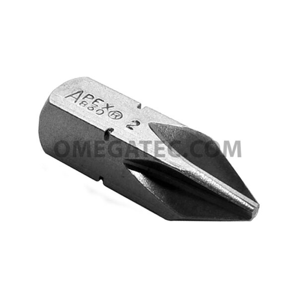 830-2X Apex Phillips Head, 5/16'' Drive, #2 Insert Bits